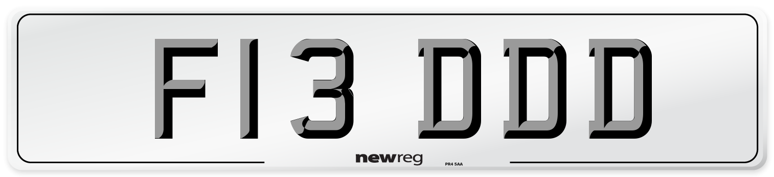 F13 DDD Number Plate from New Reg